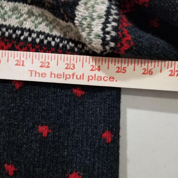 Lauren Ralph Lauren Sweater Mens 2X Fair Isle Quarter Zip Lambswool Hand Knit - Picture 5 of 7